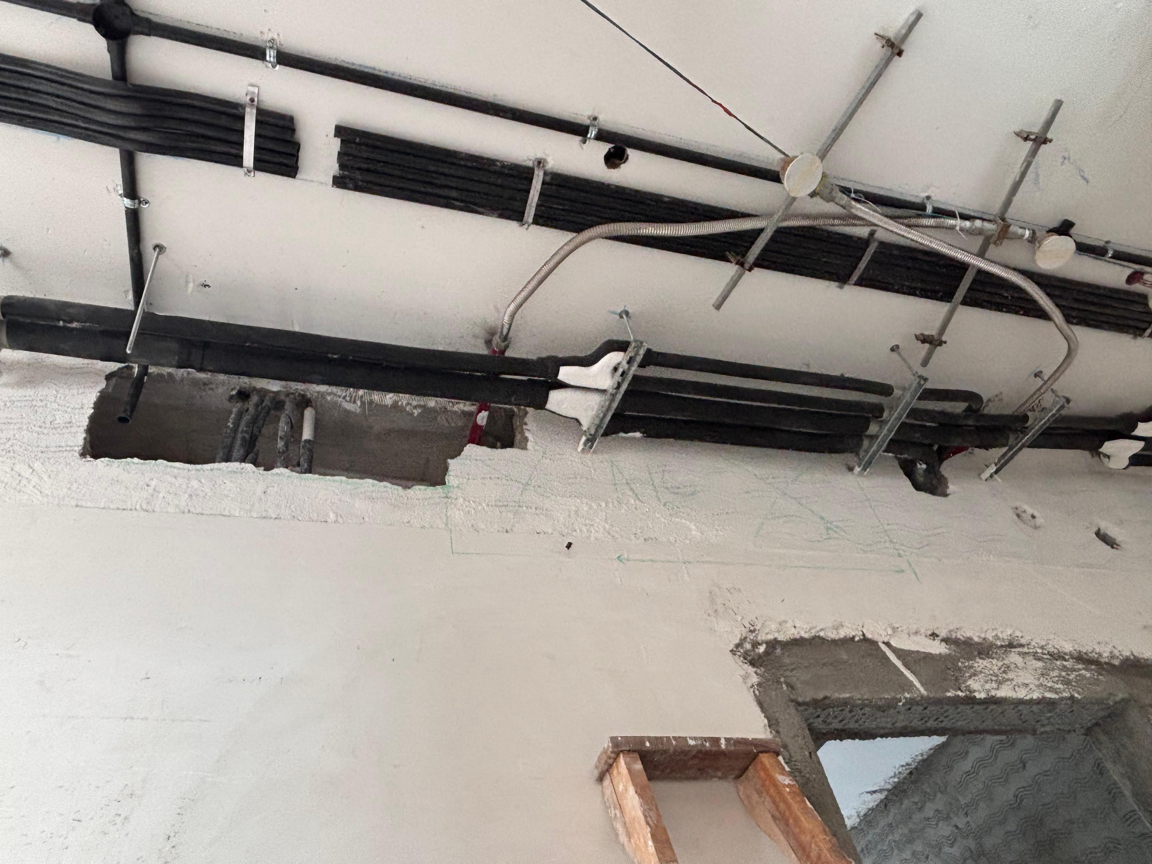 Piping and routing above ceiling